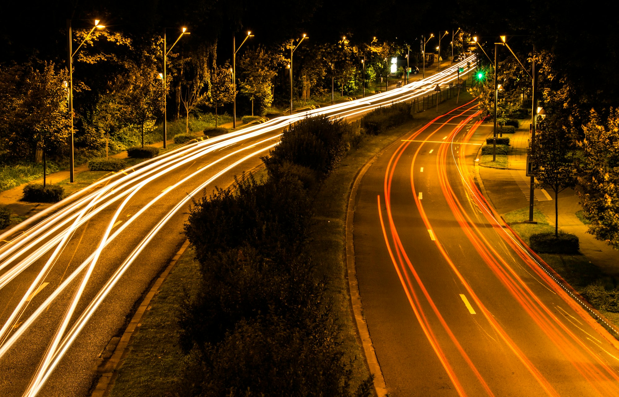 time lapse photography of road