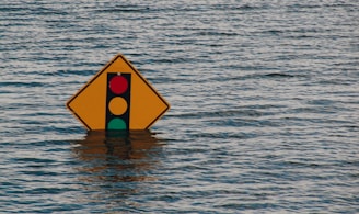 traffic light sign underwater