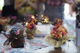 assorted-color flower decor on table
