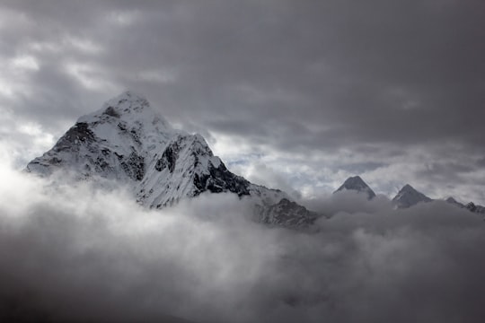 landscape photography of mountain cover by snow in Dughla Nepal