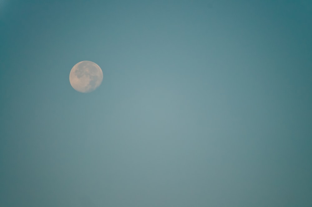 moon in blue sky