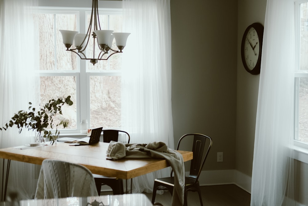 brown wooden dining set