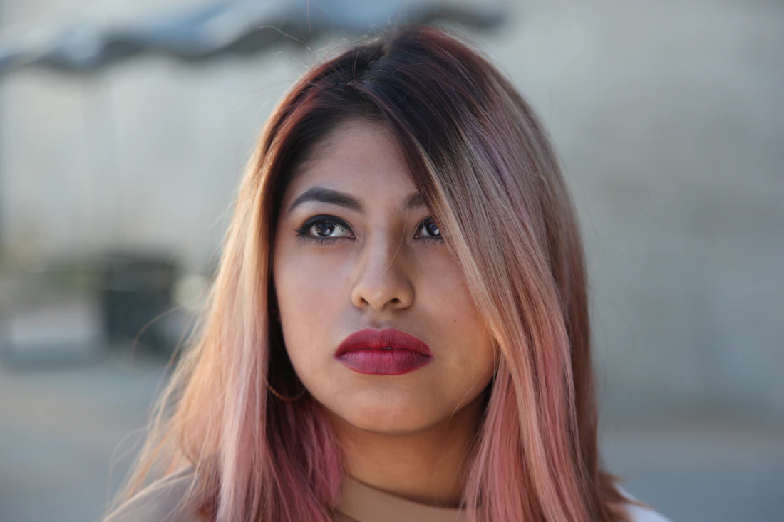Rose pink hair colour