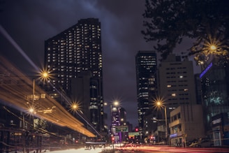 Flatiron building, New York at night time