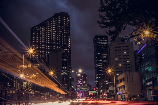 Flatiron building, New York at night time in Bogota Colombia