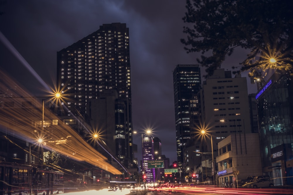 Flatiron building, New York at night time