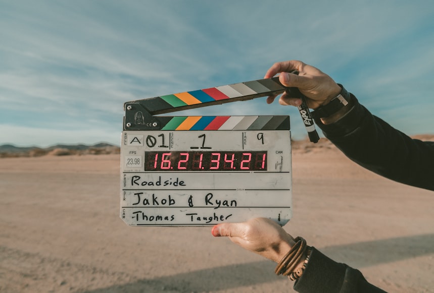 Clap board at roadside