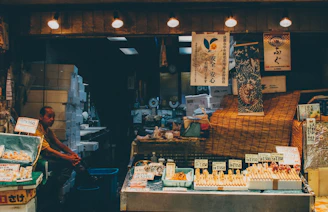 person sitting inside store