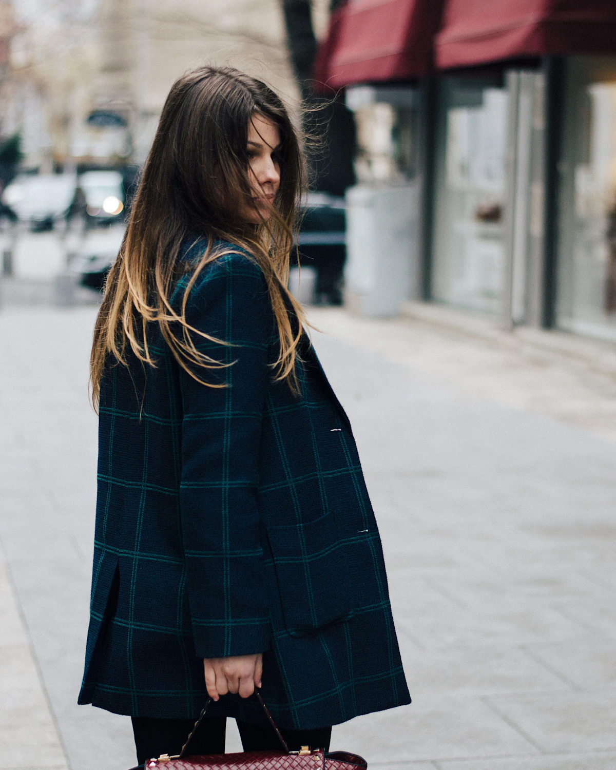 Plaid Wool Coat