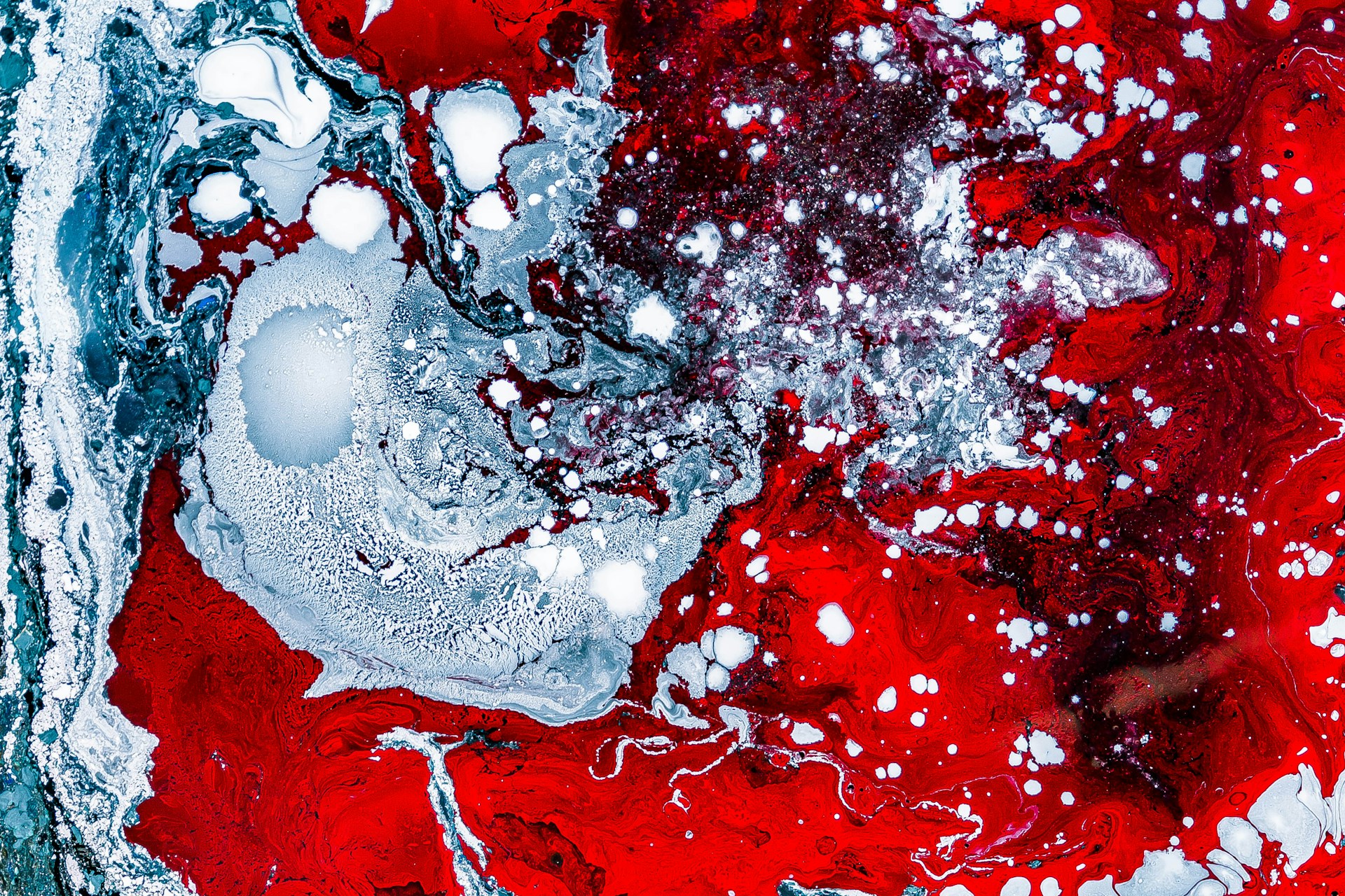 blue and red abstract painting