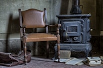 two black leather padded chairs