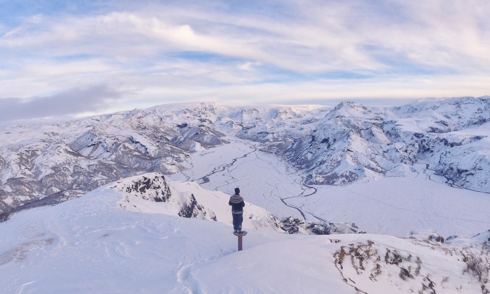 man standing on snowfield