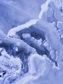 a close up view of ice and water