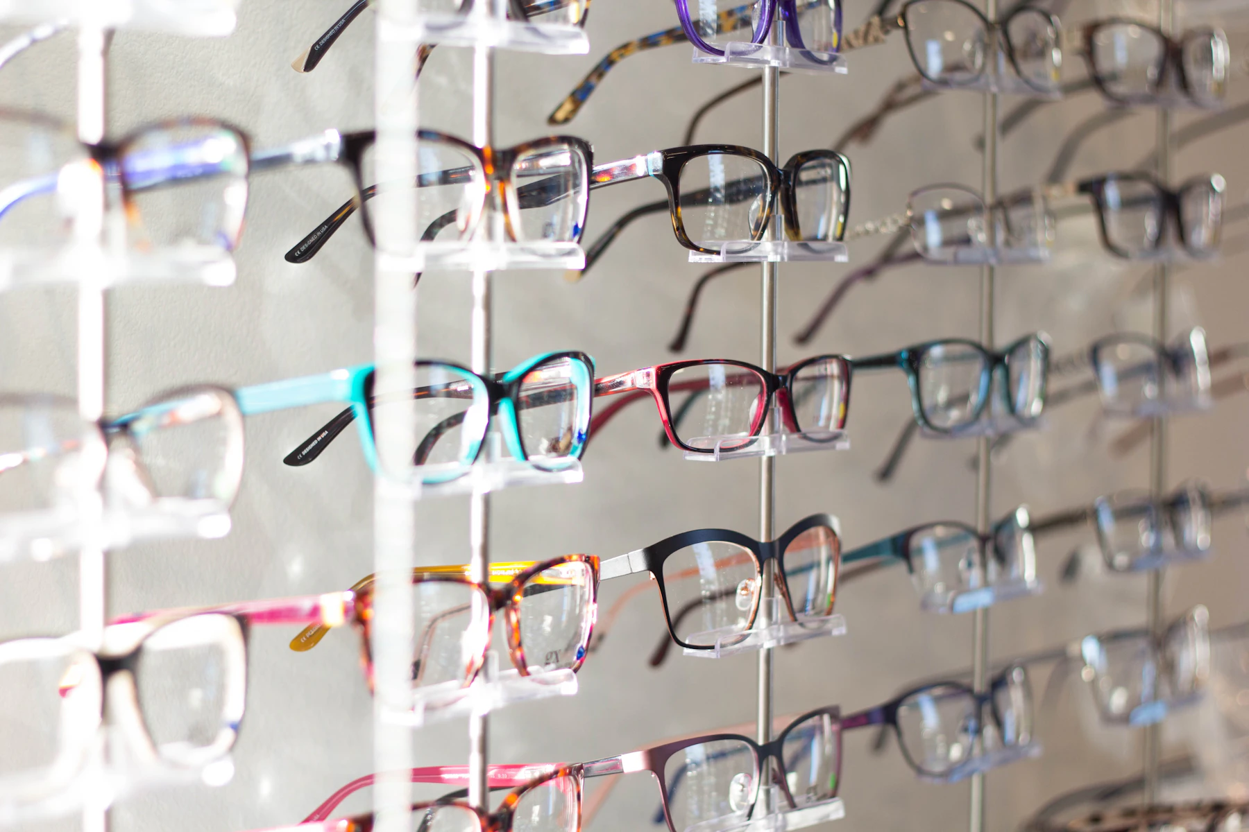 Wall of eyewear frames