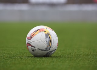 white and gray Adidas soccerball on lawn grass