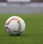 white and gray Adidas soccerball on lawn grass