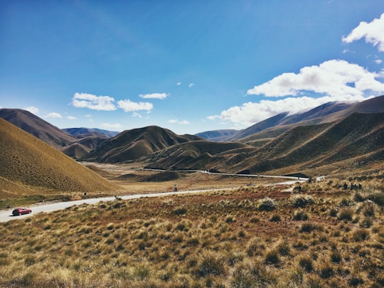 landscape photography of mountain range in Lindis Pass New Zealand