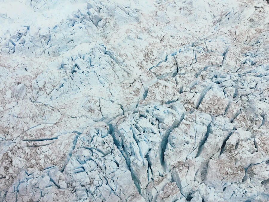 Aerial view of Franz Josef Glacier in New Zealand