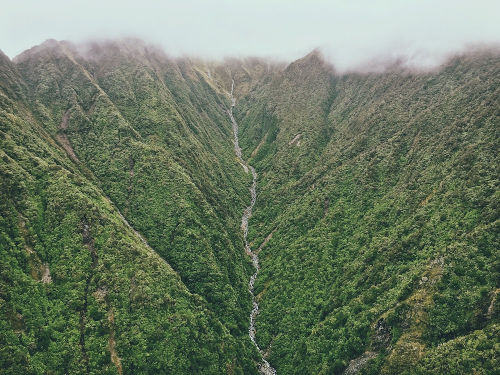 aerial view photography of green mountain