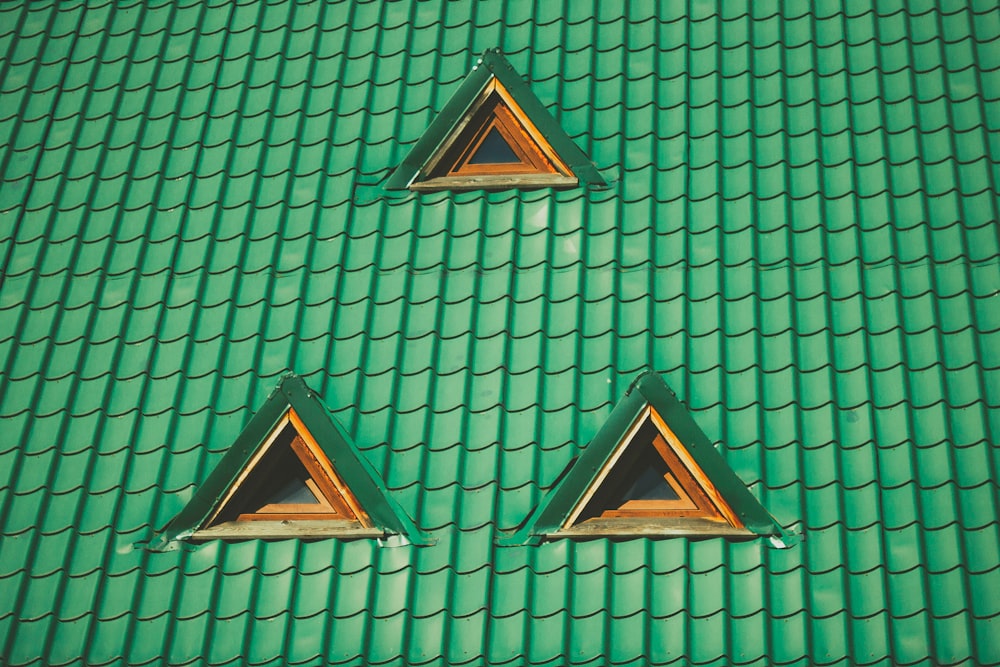 photo of green tiled roof