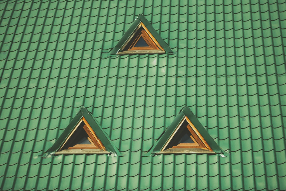 photo of green tiled roof