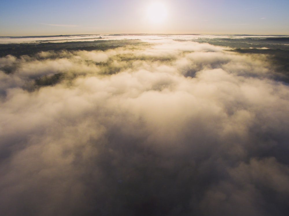 white clouds during sunset