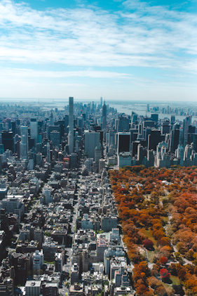 birdseye photo of city