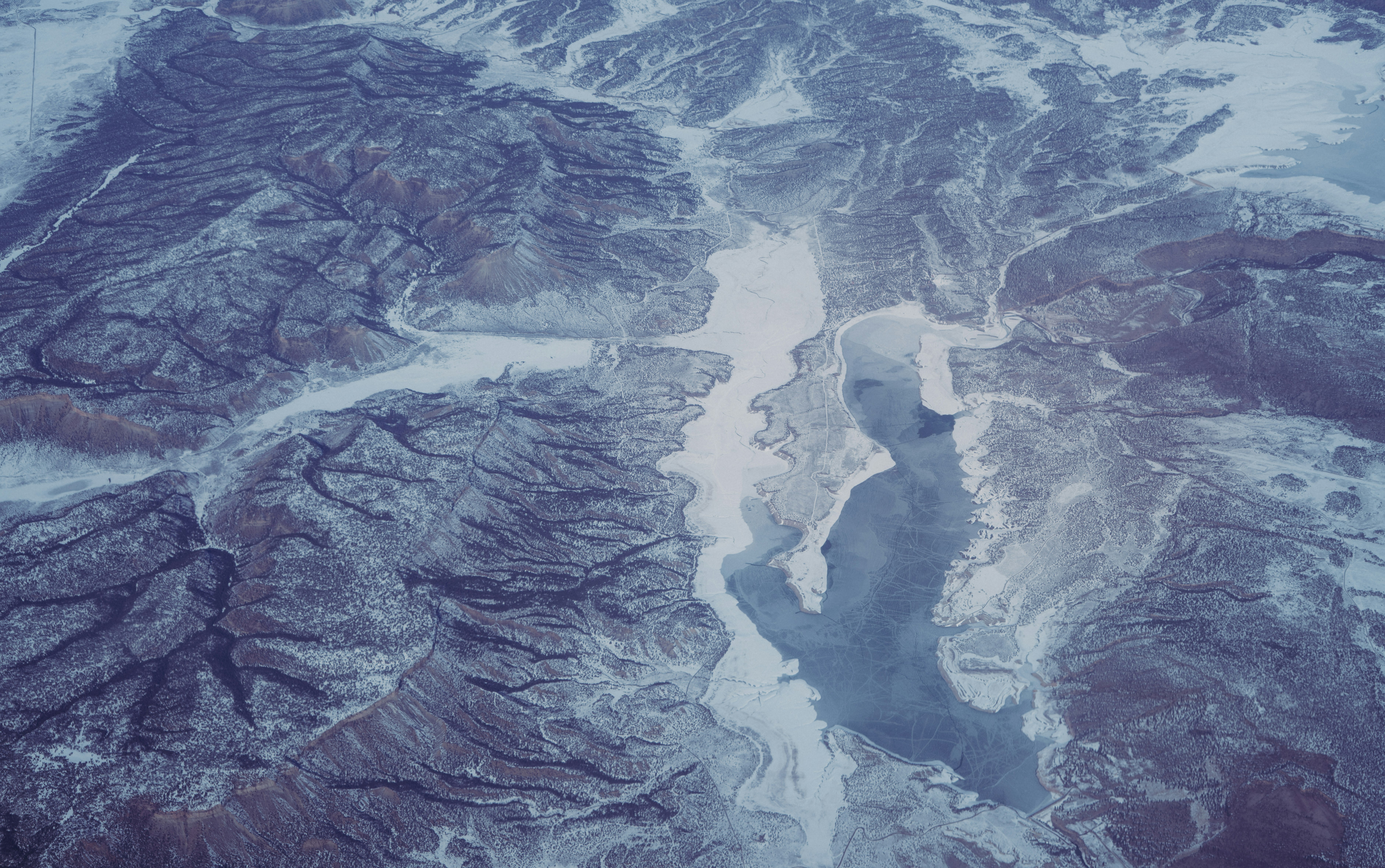 aerial photography of snow-covered mountain