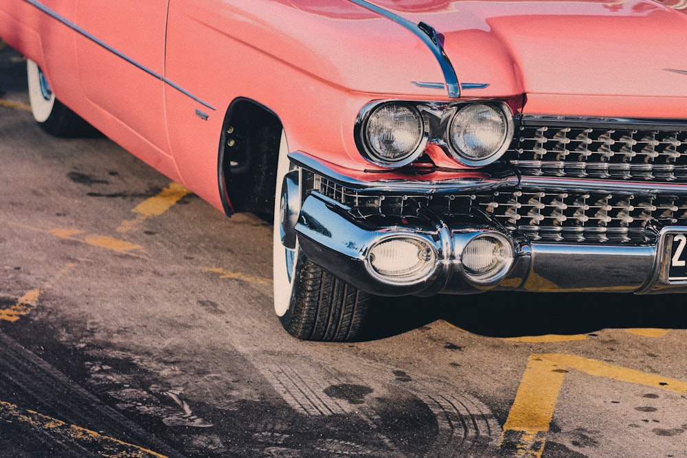 closeup photography of pink vehicle