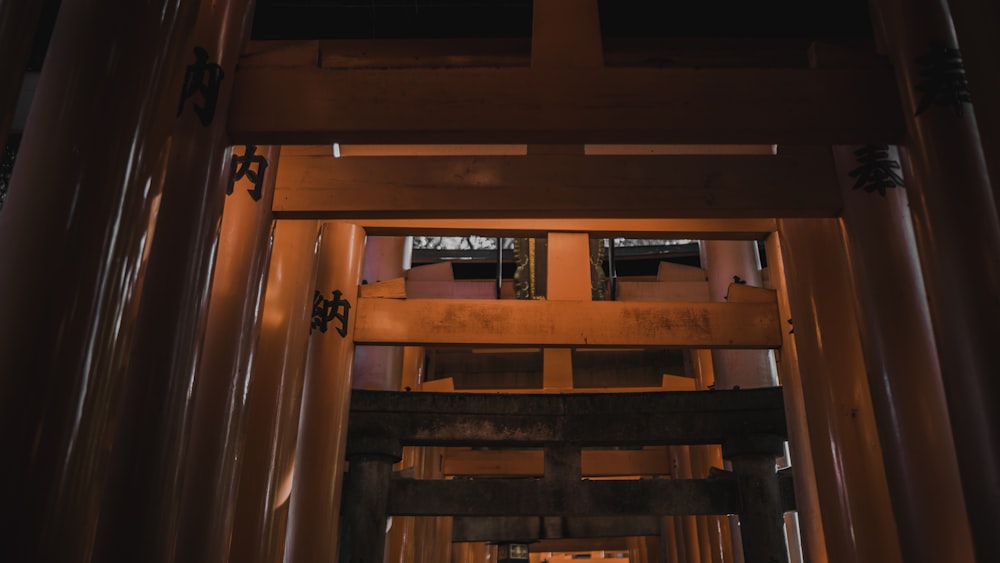 brown wooden ceiling view