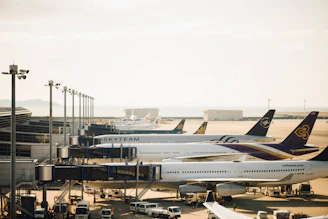 four planes at the airport