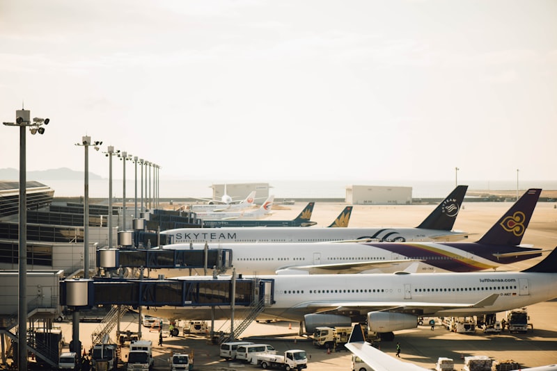 four planes at the airport