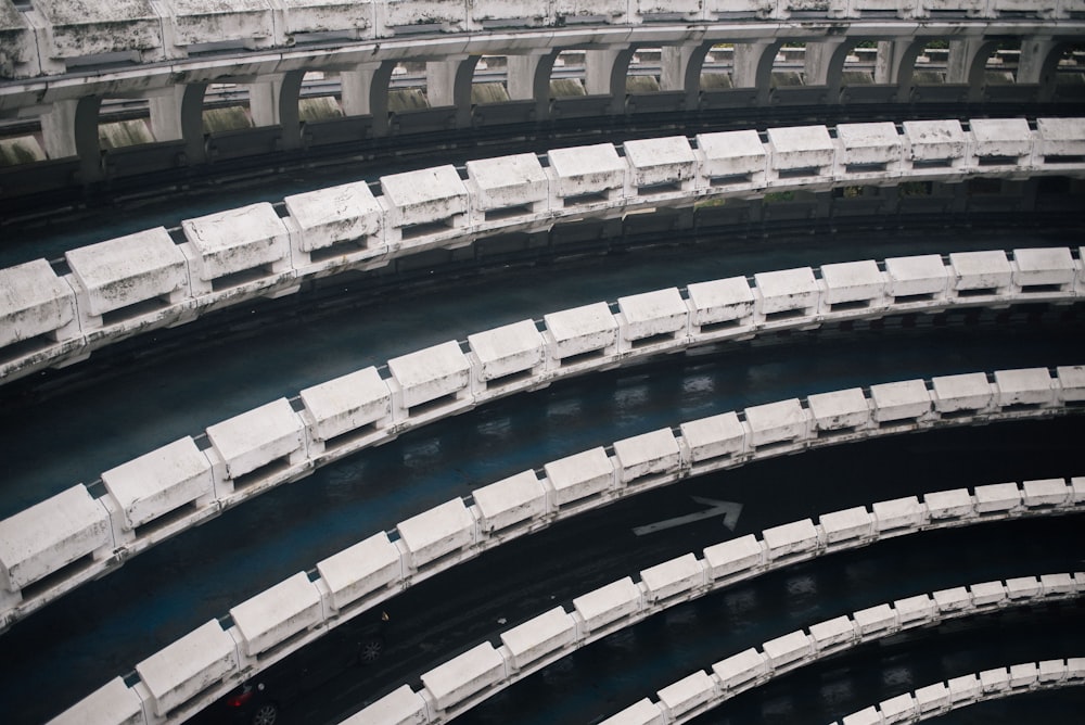 an aerial view of a highway with multiple lanes