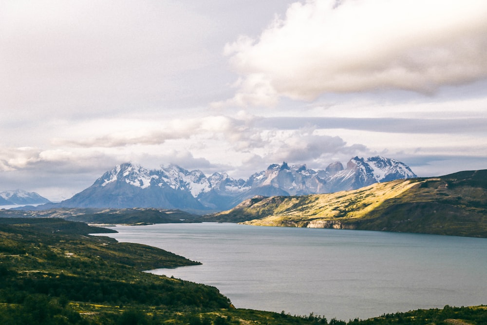 aerial view photography of mountain near of river