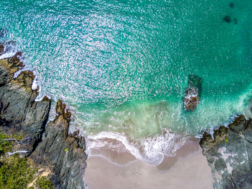 aerial photography of beach