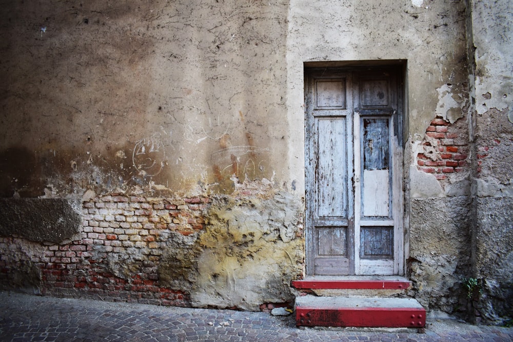 closed French door during day