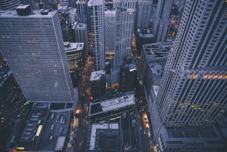 high rise building from aerial view