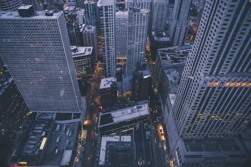 high rise building from aerial view