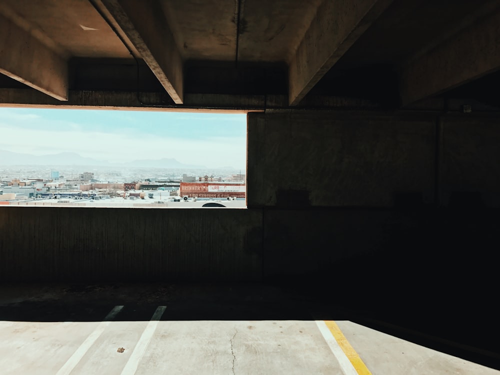 View out of a multi-story parking lot in El Paso, Texas