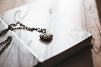silver-colored necklace with pendant