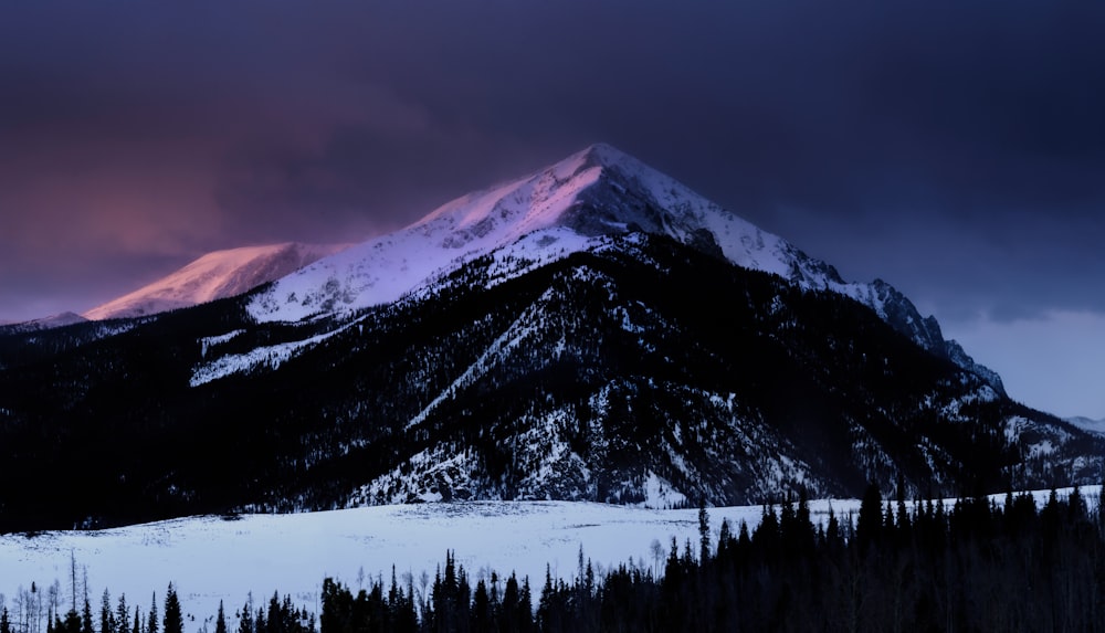 snow covered mountain photography