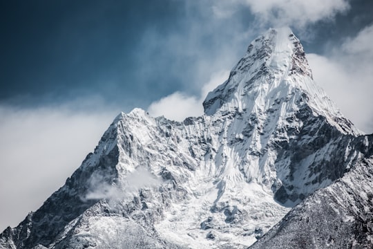 mountain cover with snow in Ama Dablam Nepal