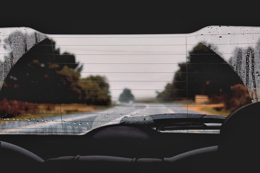 car rear dashboard with wiper