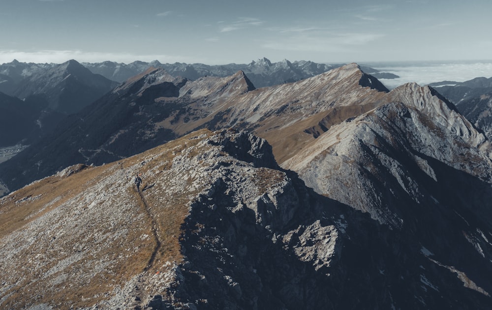 aerial photography of mountains