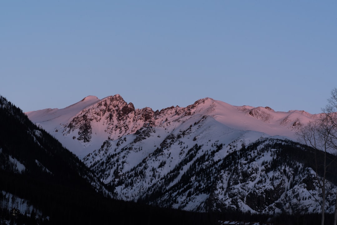 landscape photography of mountain under white sky