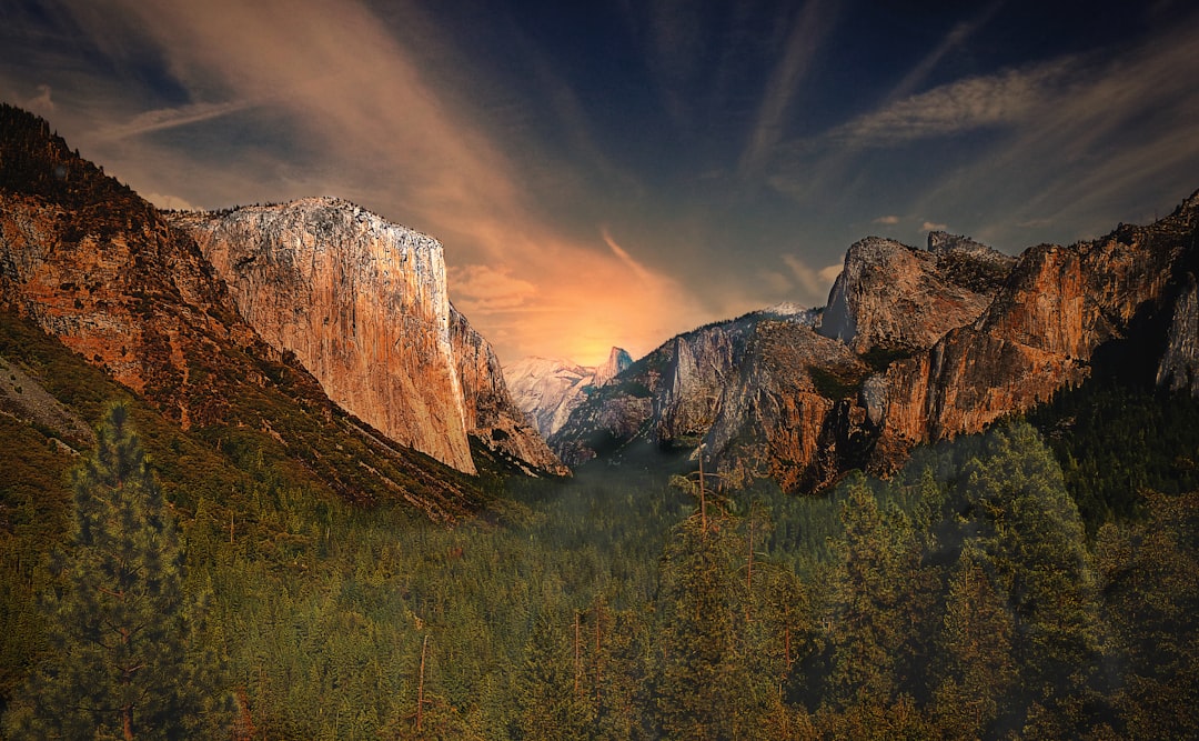 Mountain range photo spot Tunnel View Yosemite Falls