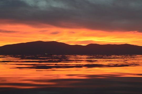 silhouette of mountains during sunset in Vlorë Albania