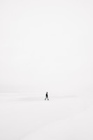 person walking on snowfield