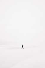 person walking on snowfield
