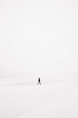 person walking on snowfield